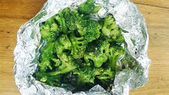 Broccoli In Aluminum Foil