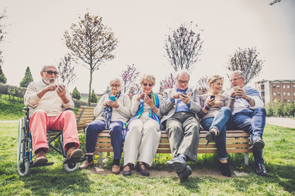 Seniors Outside with Technology