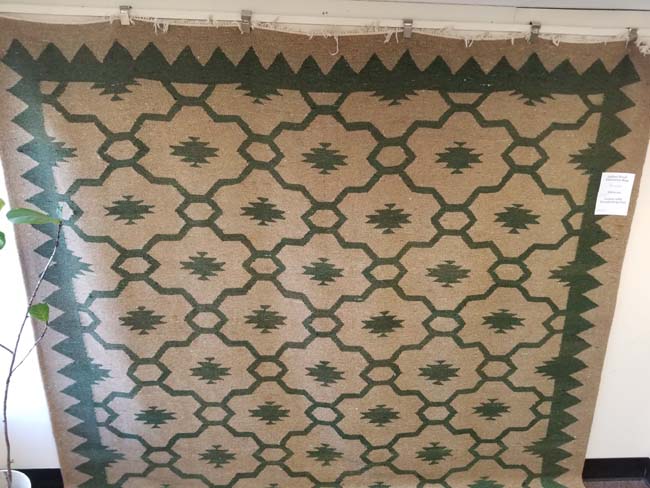 India Wool Flatwoven Rug and Pad for Sale