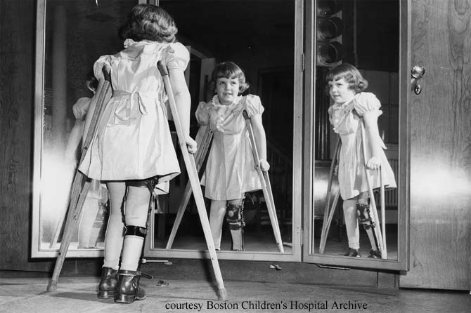 Young Girl With Crutches