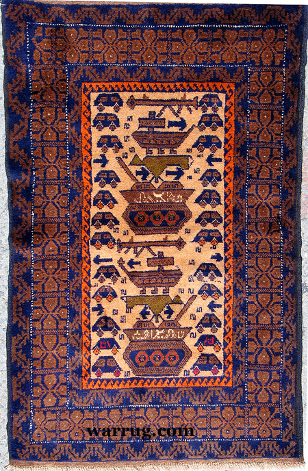 Afghan Rug Oriental Rug Antique Rug Tribal Rug Handmade Rug Carpet Hand Knotted Rug Wool Rug Baluchi Rug War Rug Traditional Rug 182x103 cm