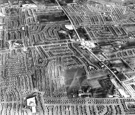 Aerial View of Levittown in 1950 After 10k Homes Built