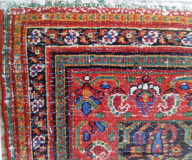 Back of Antique Meshad Rug