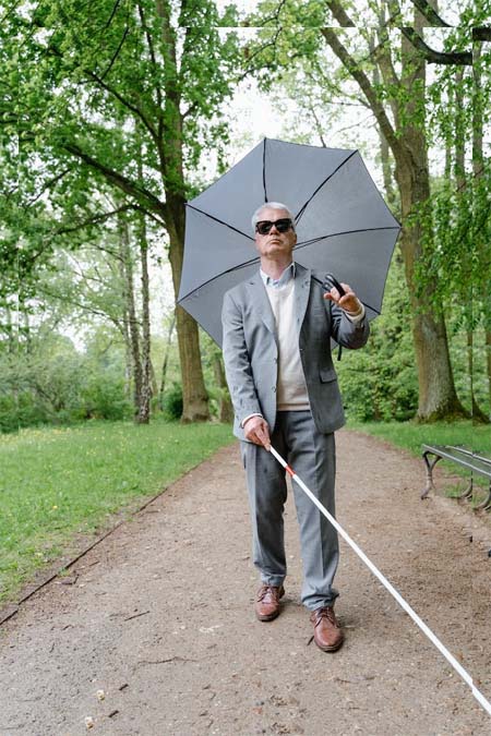 Blind Man with Umbrella