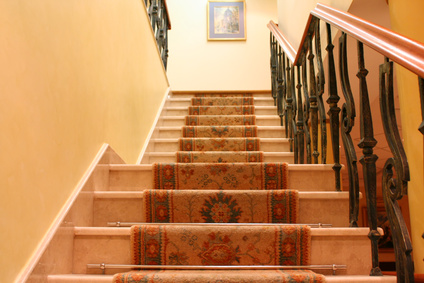 Rug in Center of Staircase