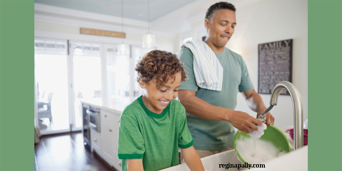 Child Helping with Dishes