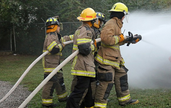 Firemen Putting Out Fire