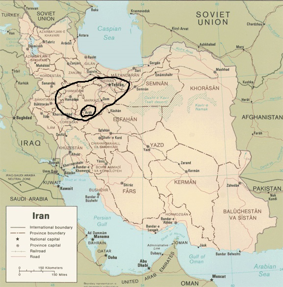 Arak Region of Iran