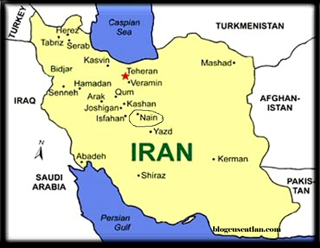 Map of Iran with Nain