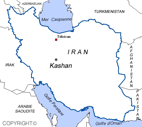 Map of Kashan, Iran