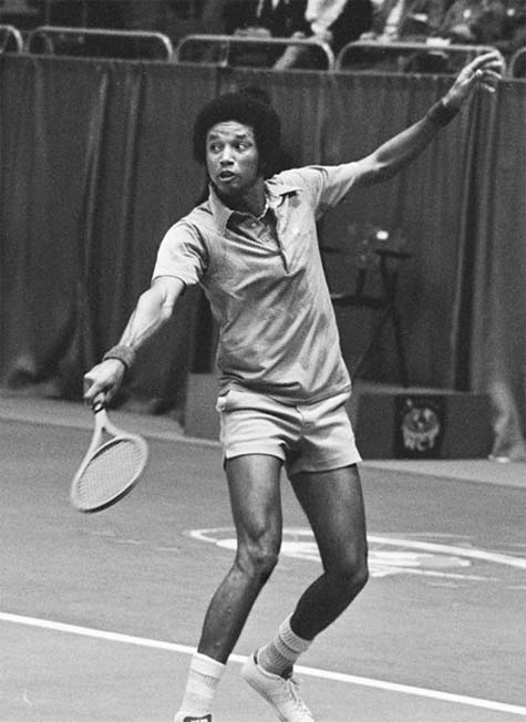 "File:Arthur Ashe (cropped).jpg" by Bogaerts, Rob / Anefo is licensed with CC BY-SA 3.0.