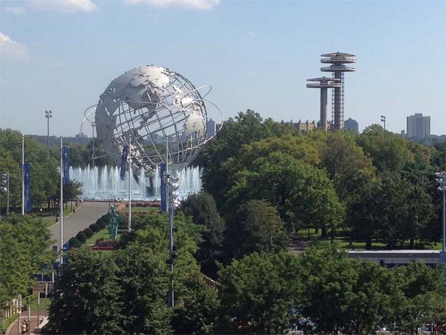 "Unisphere from Arthur Ashe Stadium" by jschauma is licensed under CC BY 2.0