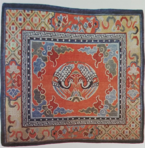 Tibetan Small Rug Used Exclusively on Top of Temple Aisle Runner Rug