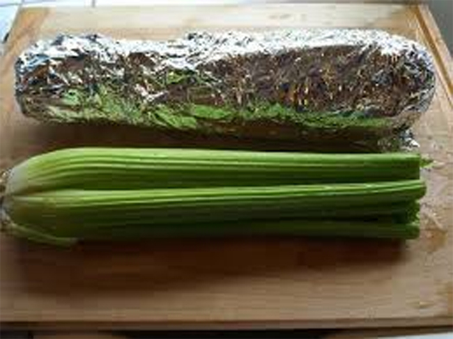 Celery Wrapped In Aluminum Foil