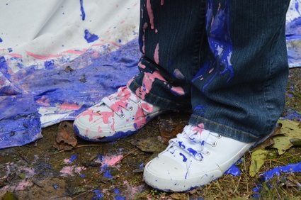 Paint Spills on Pants and Shoes