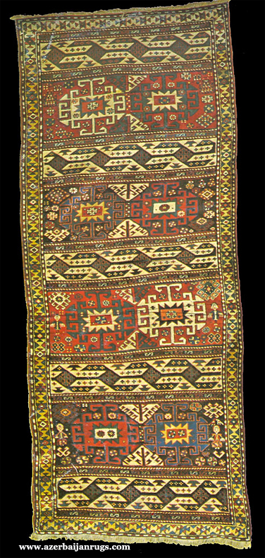 Moghan Rug with Memling Guls 19th Century
