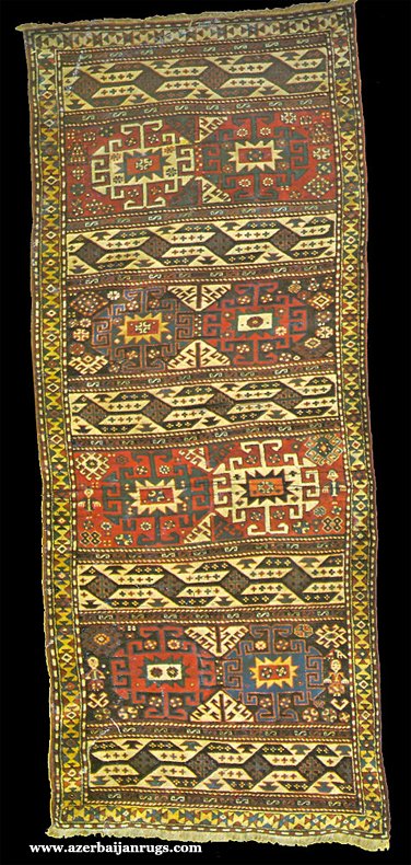 Moghan Rug with Memling Guls 19th Century