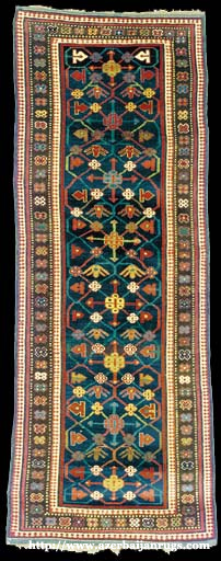 Moghan Rug 1870s with Palmettes and Rosettes