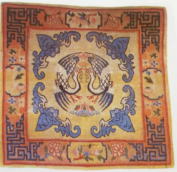 Tibetan Rug with Corner Designs