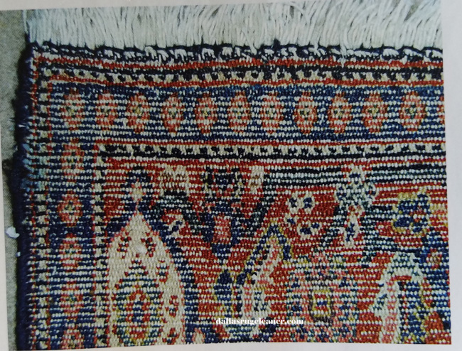 Back of Senneh Oriental Rug