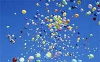 balloons released in air