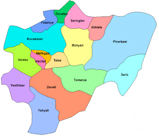 Districts of Kayseri Province