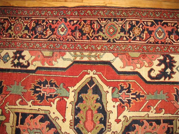 Heriz-repeating floral guards, Herati main border