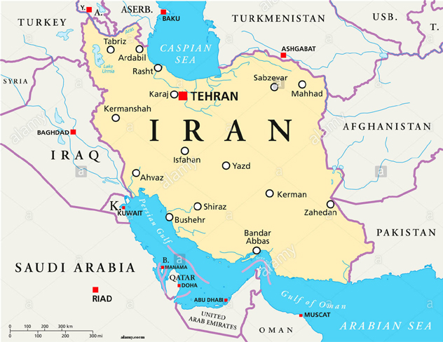 Karaja on Map of Iran