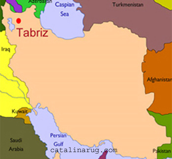 Map of Iran with Tabriz