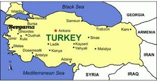 Map of Turkey with Bergama
