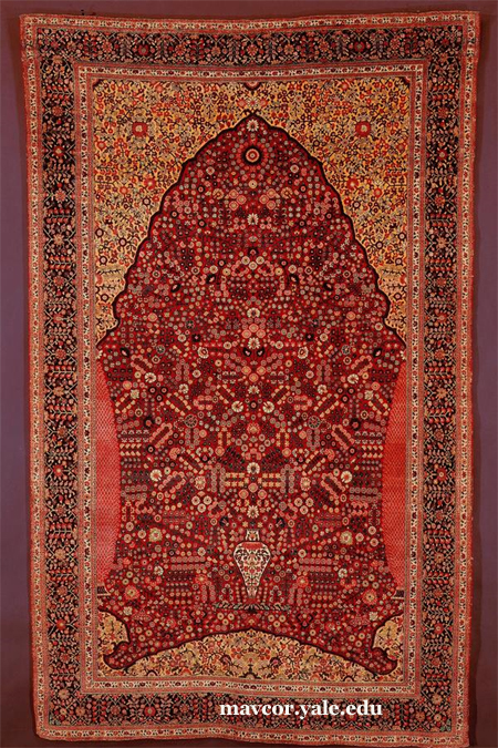 Prayer Rug with Flower-Filled Niche