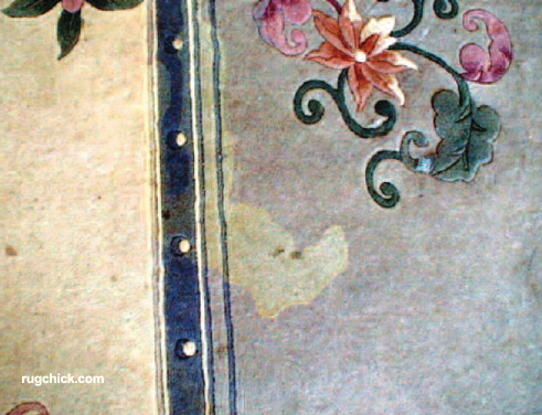 Spotting Damage on Chinese Rug