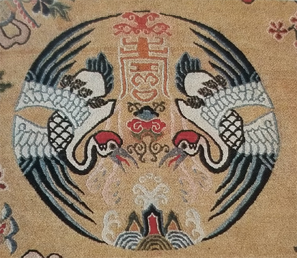 Tibetan Rug Companion of Long Life-Crane Medallion