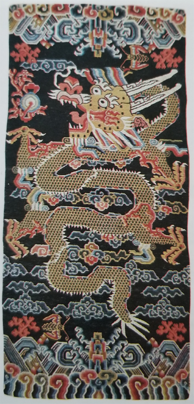 Tibetan Rug with Several Elements of Nature Designs (Clouds, Coral, Mountain and the Sea)